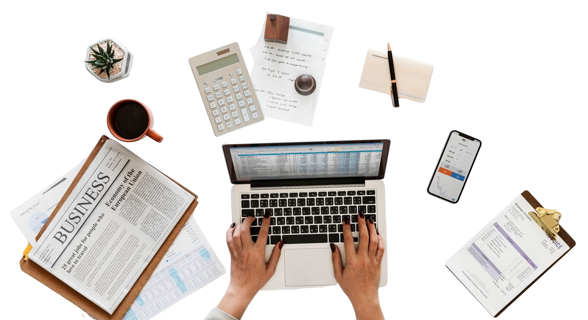 aerial-view-businessman-using-computer-laptop